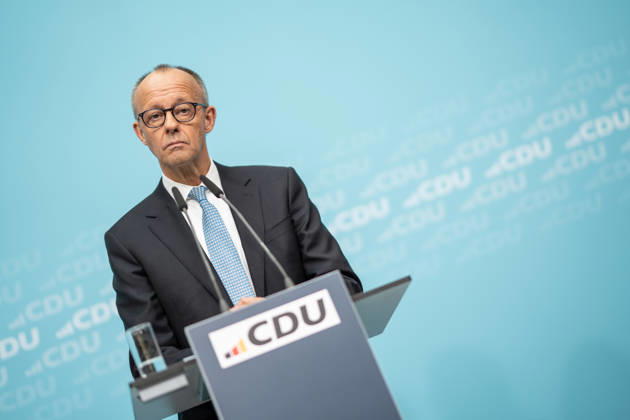Chancellor Friedrich Merz at the closing press conference of the CDU Germany Executive Committee Retreat in Berlin, October 2026, Berlin, Berlin, Germany, Konrad Adenauer House
