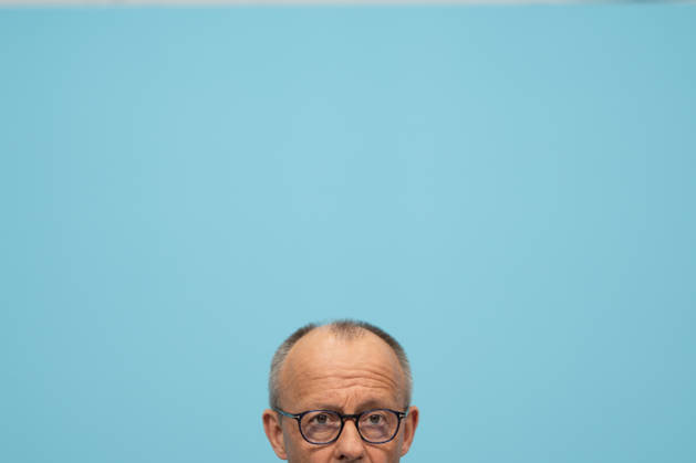 Chancellor Friedrich Merz at the closing press conference of the CDU Germany Executive Committee retreat in Berlin, October 2026, Berlin, Berlin, Germany, Konrad Adenauer House