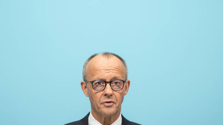 Chancellor Friedrich Merz at the closing press conference of the CDU Germany Executive Committee retreat in Berlin, October 2026, Berlin, Berlin, Germany, Konrad Adenauer House