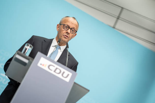 Chancellor Friedrich Merz at the closing press conference of the CDU Germany Executive Committee retreat in Berlin, October 2026, Berlin, Berlin, Germany, Konrad Adenauer House