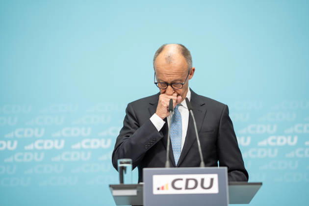 Chancellor Friedrich Merz at the closing press conference of the CDU Germany Executive Committee retreat in Berlin, October 2026, Berlin, Berlin, Germany, Konrad Adenauer House