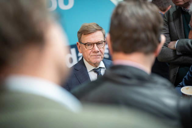 Foreign Minister Johann Wadephul at the Konrad Adenauer House, speaking with journalists at the CDU Germany Executive Committee Retreat in Berlin, October 2026, Berlin, Berlin, Germany, Konrad Adenauer House