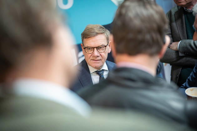 Foreign Minister Johann Wadephul at the Konrad Adenauer House, speaking with journalists at the CDU Germany Executive Committee Retreat in Berlin, October 2026, Berlin, Berlin, Germany, Konrad Adenauer House
