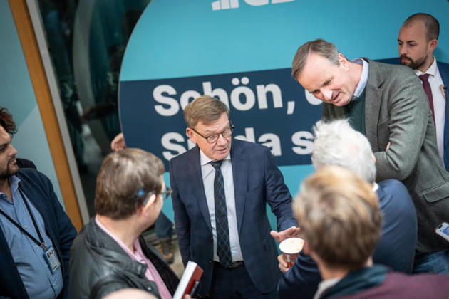 Foreign Minister Johann Wadephul at the Konrad Adenauer House, speaking with journalists at the CDU Germany Executive Committee Retreat in Berlin, October 2026, Berlin, Berlin, Germany, Konrad Adenauer House