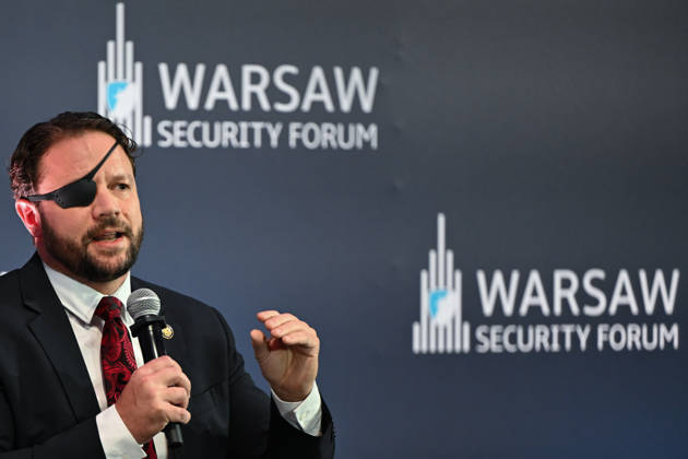 Warsaw Security Forum 2026 - Day 1 WARSAW, POLAND - OCTOBER 12: United States Representative and Member of the House Permanent Select Committee on Intelligence Dan Crenshaw speaks during a session titled American Foreign Policy: Lessons from Decades of War and Diplomacy on Day 1 of the Warsaw Security Forum 2026 (WSF2026) in Warsaw, Poland, on October 12, 2026. The conversation analyzed modern transatlantic strategy, intelligence sharing, and the evolution of global diplomatic engagement. Artur Widak Anadolu Warsaw Poland. Editorial use only. Please get in touch for any other usage.  Copyright: x2026xAnadoluxArturxWidakx