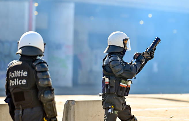 Clashes break out between police and protesters in Brussels BRUSSELS, BELGIUM - OCTOBER 12: Clashes break out between police and protesters during a demonstration organized as part of a public service strike against the Federal Government s budget measures in Brussels, Belgium on October 12, 2026. Dursun Aydemir Anadolu Brussels Belgium. Editorial use only. Please get in touch for any other usage.  Copyright: x2026xAnadoluxDursunxAydemirx