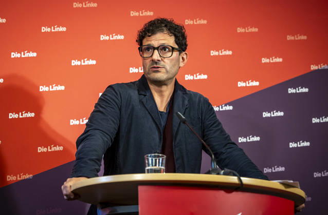 Luigi Pantisano, Chair of Die Linke, photographed at a press conference at the Karl Liebknecht House in Berlin, Germany Copyright: xThomasxKoehlerx