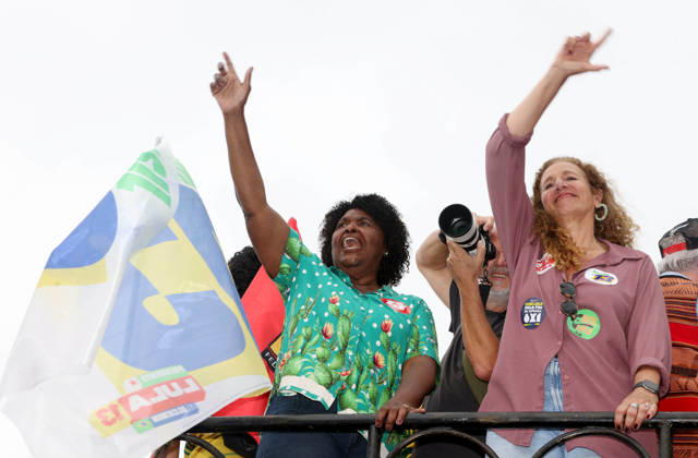 October 12, 2026, Rio De Janeiro, Rio De Janeiro, Brazil: Thousands of supporters gather in Copacabana, Rio de Janeiro, Brazil, on October 12, 2026, for a pro-democracy demonstration organized by the CENA Nacional movement, the National Union of Students (UNE) and Universibloco. Held on BrazilÃ¢â‚¬â ¢s Our Lady of Aparecida national holiday, the rally calls for the defense of constitutional rights and public policies supporting healthcare, education and social assistance. Carnival street bands, known as blocos, and percussion groups brought music and a festive atmosphere to the waterfront mobilization, blending political activism with RioÃ¢â‚¬â ¢s popular street culture. The demonstration takes place ahead of BrazilÃ¢â‚¬â ¢s October 25 pres - ZUMAk251 20261012_znp_k251_020 Copyright: xBobxKarpx