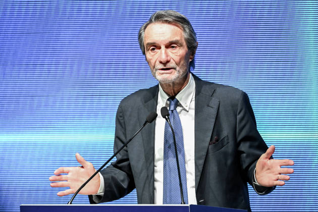 October 12, 2026, Milan, Mi, Italy: Attilio Fontana, President of the Lombardy Region, speaks at the Assolombarda 2026 General Assembly, Milan, October 12, 2026. Milan Italy  - ZUMAa289 20261012_zia_a289_159 Copyright: xAgf NicolaxMarfisix