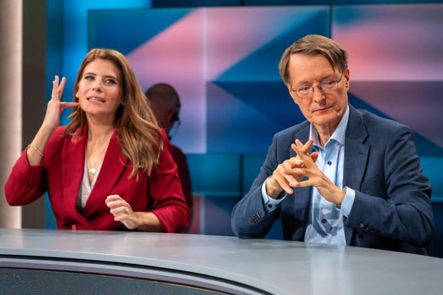 Hart aber Fair from Cologne on October 12, 2026. Pictured is entrepreneur Sarna Röser of Zementrohr und Bet