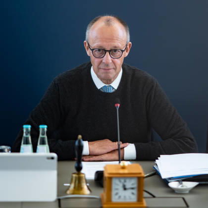 Chancellor Friedrich Merz at the start of the Federal Executive Committee meeting during the CDU of Germany’s Presidium Retreat in Berlin, October 2026, Berlin, Germany, Konrad Adenauer House