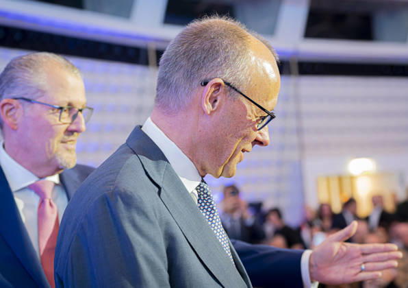 Friedrich Merz Attends Employers Day 2026 EUR, Germany, Berlin, October 13, 2026: Federal Chancellor Friedrich Merz (CDU) and Rainer Dulger, President of the Confederation of German Employers Associations, at the 2026 Employers Day hosted by the Confederation of German Employers Associations