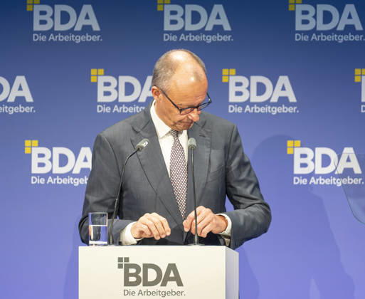 Friedrich Merz Attends Employers Day 2026, Germany, Berlin, October 13, 2026 Federal Chancellor Friedrich Merz (CDU) delivers a keynote address at the 2026 Employers Day organized by the Confederation of German Employers Associations
