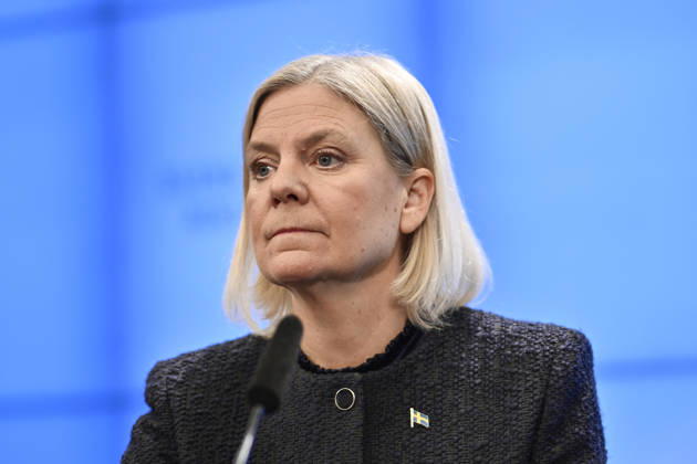 STOCKHOLM, SWEDEN 20261013 Social Democratic Party leader Magdalena Andersson holds a press conference after her meeting with the Speaker of the Riksdag regarding her exploratory mandate STOCKHOLM, SWEDEN x10040x  Copyright: xAndersxWiklund TTx MAGDALENA ANDERSSON SONDERING xV3B_Bc8f9U