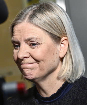 STOCKHOLM, SWEDEN 20261013 Social Democratic Party leader Magdalena Andersson holds a press conference after her meeting with the Speaker of the Riksdag regarding her exploratory mandate STOCKHOLM, SWEDEN x10030x  Copyright: xJonasxEkströmer TTx MAGDALENA ANDERSSON SONDERINGSUPPDRAG ThHBvCXmZTw