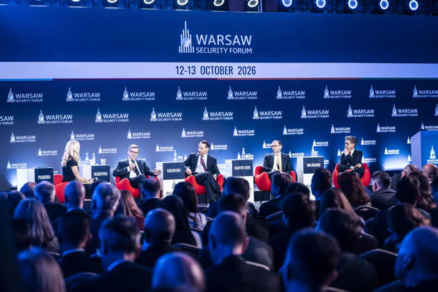 Visit by Federal Minister of Foreign Affairs Johann Wadephul to Warsaw to participate in the Warsaw Security Forum; photographed in Warsaw on October 13, 2026, on behalf of the Federal Foreign Office; Warsaw, Poland Copyright: xDominikxButzmannx