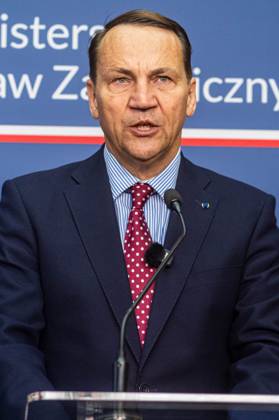 October 13, 2026, Warsaw, Mazovia, Poland: Poland s Minister of Foreign Affairs, Radoslaw Sikorski, speaks during the press conference..Foreign Secretary of the United Kingdom of Great Britain and Northern Ireland visits the Ministry of Foreign Affairs in Warsaw, Poland for a meeting with the Republic of Poland s Foreign Minister, Radoslaw Sikorski. During the subsequent press conference, the ministers discussed their countries ongoing cooperation in foreign policy issues, including supporting Ukraine in the war Russia is waging against it. Miliband also spoke of the ties his family has to Poland. Afterwards, the ministers travel to the second day of the Warsaw Security Forum. Warsaw Poland - ZUMAs197 20261013_aaa_s197_013 Copyright: xNeilxMiltonx