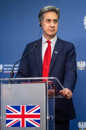October 13, 2026, Warsaw, Mazovia, Poland: The Foreign Secretary of the United Kingdom, Ed Miliband, seen during the press conference..Foreign Secretary of the United Kingdom of Great Britain and Northern Ireland visits the Ministry of Foreign Affairs in Warsaw, Poland for a meeting with the Republic of Poland s Foreign Minister, Radoslaw Sikorski. During the subsequent press conference, the ministers discussed their countries ongoing cooperation in foreign policy issues, including supporting Ukraine in the war Russia is waging against it. Miliband also spoke of the ties his family has to Poland. Afterwards, the ministers travel to the second day of the Warsaw Security Forum. Warsaw Poland - ZUMAs197 20261013_aaa_s197_015 Copyright: xNeilxMiltonx