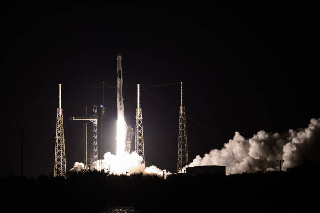 October 13, 2026, Cape Canaveral, Florida, USA: A SpaceX Falcon 9 rocket with a cargo spacecraft launches from Space Launch Complex-40 at Cape Canaveral Space Force Station, Florida on Oct. 13, 2026 at 6:33 a.m. EDT. The Dragon cargo spacecraft will deliver about 6,300 pounds of research equipment, crew supplies, and hardware to the International Space Station. Cape Canaveral USA  - ZUMAb268 20261013_znp_b268_004 Copyright: xJenniferxBriggsx