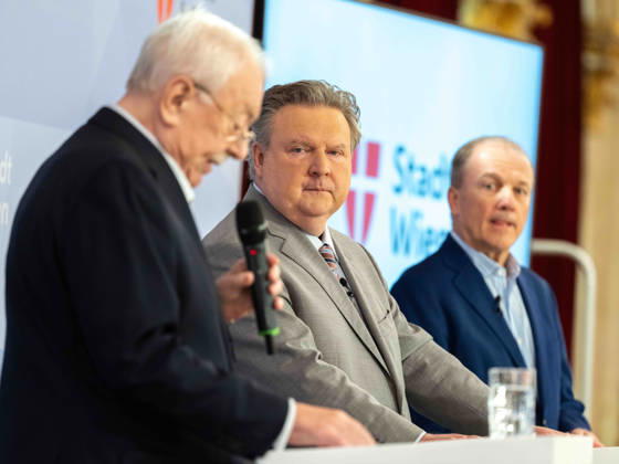 October 13, 2026: Press conference with Mayor and President Michael Häupl of the Vienna Science, Research, and Technology Fund, Vienna Mayor and Provincial Governor Michael Ludwig (SPÖ) and Board Member Gerhard Ströck of the WE ME Foundation at the October 13, 2026, press conference on ME CFS and post-acute infection syndromes—research and care—
