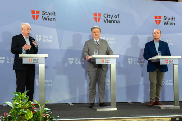 October 13, 2026: Press conference with Mayor and President Michael Häupl of the Vienna Science, Research, and Technology Fund, Vienna Mayor and Provincial Governor Michael Ludwig (SPÖ) and Board Member Gerhard Ströck of the WE ME Foundation at the October 13, 2026, press conference on ME CFS and post-acute infection syndromes—research and care—