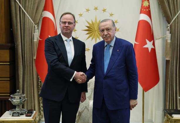 Turkish President Recep Tayyip Erdogan ANKARA, TURKIYE - OCTOBER 13: (----EDITORIAL USE ONLY - MANDATORY CREDIT - TURKISH PRESIDENCY MURAT KULA HANDOUT - NO MARKETING NO ADVERTISING CAMPAIGNS - DISTRIBUTED AS A SERVICE TO CLIENTS----) Turkish President Recep Tayyip Erdogan and Holland s new Ambassador to Turkiye, Alle Dorhout pose for a family photo after receiving the credentials of Holland s new Ambassador to Turkiye during a ceremony at the Presidential Complex in Ankara, Turkiye on October 13, 2026. TUR Presidency Murat Kula Anadolu Ankara Turkey. Editorial use only. Please get in touch for any other usage.  Copyright: x2026xAnadoluxTURxPresidencyx xMuratxKulax