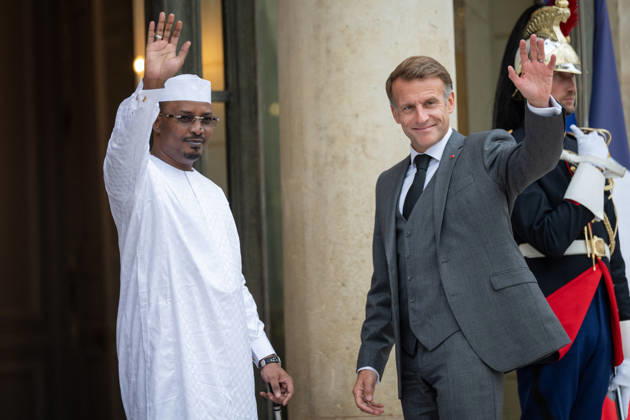 Emmanuel Macron Welcomes Chad President Mahamat Idriss Deby Itno - Paris French President Emmanuel Macron welcomes (Tchad) Chad s President Mahamat Idriss Deby Itno at the Elysee Presidential Palace in Paris on October 13, 2026. French President Emmanuel Macron hosts Chadian counterpart Mahamat Idriss Deby Itno in Paris as the two rebuild ties nearly two years after N Djamena ordered French forces off its soil, officials said. Photo by Alexis Jumeau ABACAPRESS.COM Paris France  Copyright: xJumeauxAlexis ABACAx