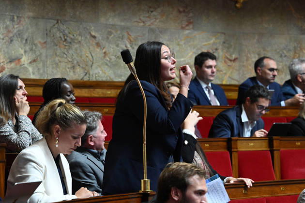 Session Of Questions To The Governement At The National Assembly - Paris French deputy Marie Mesmeur during a session of questions to the government at the National Assembly, French Parliament in Paris, France on octobre 13, 2026. Photo by Tomas Stevens ABACAPRESS.COM Paris France  Copyright: xStevensxTomas ABACAx