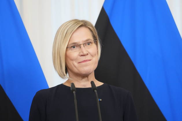 October 13, 2026, Riga, Vidzeme Region, Latvia: Estonian President ULLE MADISE attends press conference during her visit to Latvia Riga Latvia  - ZUMAk193 20261013_zip_k193_009 Copyright: xIntsxKalninsx