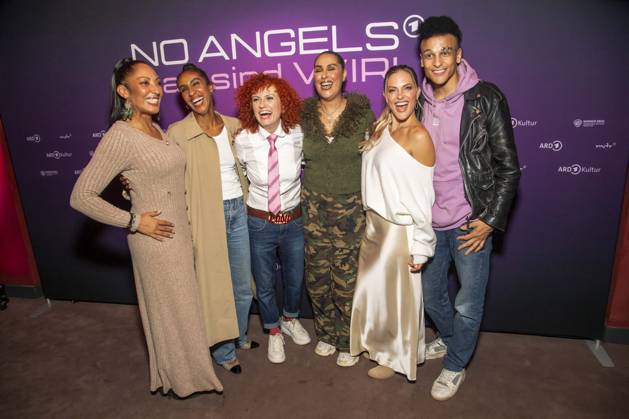 ABB NOANGELS members Jessica Wahls, Hadnet Tesfai, Sandy Mölling, Senna Guemmour, and Prince Damien attended the exclusive preview of the ARD documentary *NO ANGELS: DAS SIND WIR* at the Colosseum Berlin on October 13, 2026, in Berlin, Germany