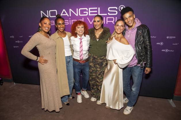 ABB NOANGELS members Jessica Wahls, Hadnet Tesfai, Sandy Mölling, Senna Guemmour, and Prince Damien attended the exclusive preview of the ARD documentary *NO ANGELS: DAS SIND WIR* at the Colosseum Berlin on October 13, 2026, in Berlin, Germany