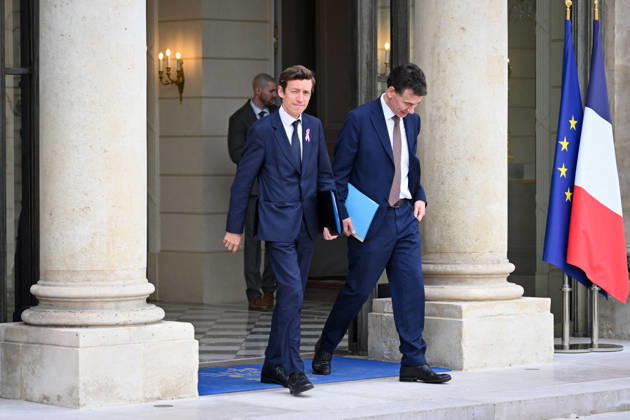 Weekly Cabinet Meeting at the Elysee Palace French Minister of Education Edouard Geffray and French Minister of Higher Education, Research and Space Philippe Baptiste leaves after the weekly cabinet meeting (Conseil des ministres) at the Elysee Palace in Paris, France, on October 14, 2026. Photo by Tomas Stevens ABACAPRESS.COM Paris France  Copyright: xStevensxTomas ABACAx