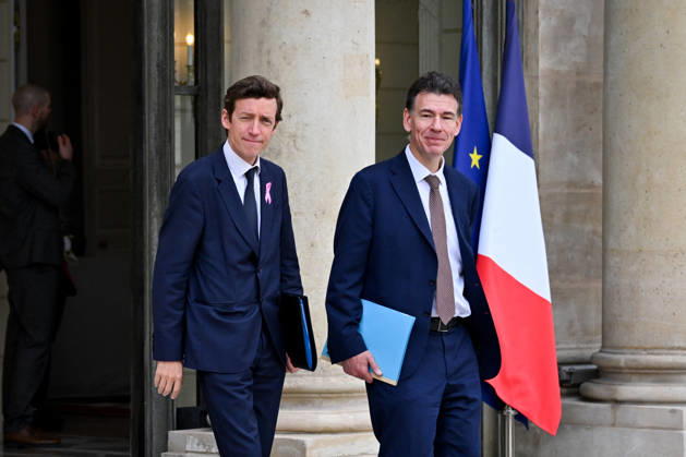 Weekly Cabinet Meeting at the Elysee Palace French Minister of Education Edouard Geffray and French Minister of Higher Education, Research and Space Philippe Baptiste leaves after the weekly cabinet meeting (Conseil des ministres) at the Elysee Palace in Paris, France, on October 14, 2026. Photo by Tomas Stevens ABACAPRESS.COM Paris France  Copyright: xStevensxTomas ABACAx