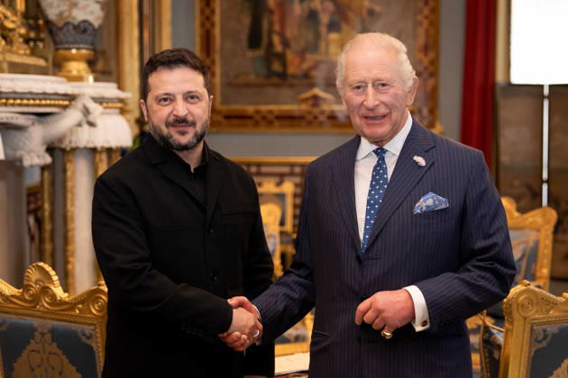 King Charles III greets President of Ukraine Volodymyr Zelensky at Buckingham Palace King Charles III during an audience with President of Ukraine Volodymyr Zelensky at Buckingham Palace, Central London. Picture date: Wednesday October 14, 2026., Credit:Aaron Chown PA ROTA - B68 Avalon UK, London  Copyright: xAaronxChownx xPAxROTAx-xB68x xAvalonx 1143291625