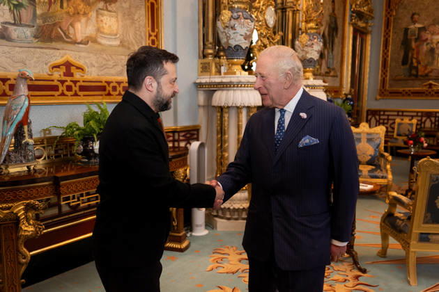 King Charles meets Volodymyr Zelensky King Charles meets President of Ukraine Volodymyr Zelensky at Buckingham Palace, London, UK, on the 14th of October 2026. Picture by Aaron Chown WPA-Pool London Buckingham Palace London UK  WHA-0831