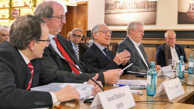 October 14, 2026, Berlin, Germany: Iranian witness , Mohammad Ali Elahi victim of SAVAK during Mohammad Reza Pahlavi dictatorship in Iran seen addressing the panel, gesturing while speaking alongside Javad Dabiran, Thomas Lutze and MP Dirk Vöpel. The conference, titled Iran in Crisis: The Democratic Solution and Germany s Responsibility, was organized by the German Solidarity Committee for a Free Iran (DSFI) and the Association of German-Iranians (GDI) at Hopfingerbräu am Brandenburger Tor in Berlin, Germany, on October 14, 2026. The conference brought together German federal lawmakers, former diplomats, and witnesses to discuss human rights, democratic prospects for Iran, and an open letter signed by 80 German dignitaries protesting th - ZUMAs197 20261014_aaa_s197_462 Copyright: xSiavoshxHosseinix