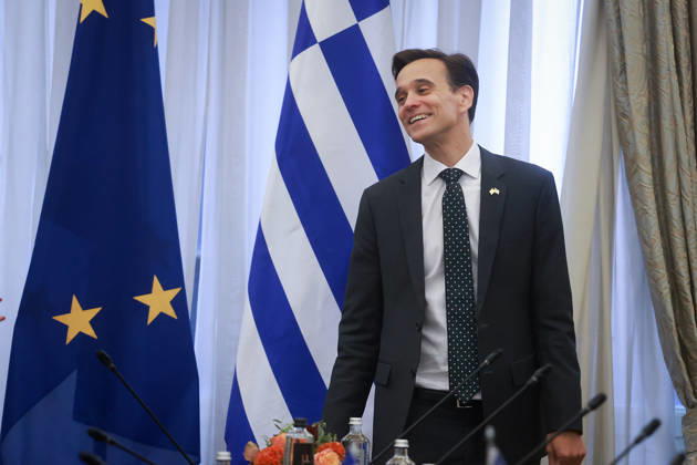 Greek FM Gerapetritis meets US congressional delegation in Athens ATHENS, GREECE - OCTOBER 15: US Embassy Deputy Chief of Mission Josh Huck meets with Greek Foreign Minister Giorgos Gerapetritis (not seen) at the Foreign Ministry in Athens, Greece, on October 15, 2026. Costas Baltas Anadolu Athens Greece. Editorial use only. Please get in touch for any other usage.  Copyright: x2026xAnadoluxCostasxBaltasx