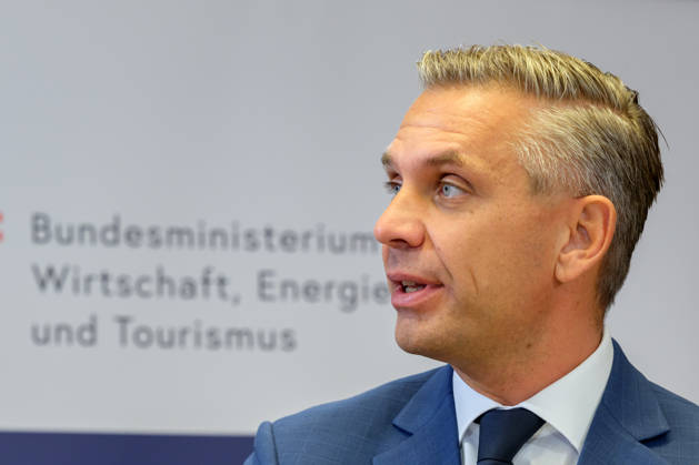October 15, 2026: Press Conference at the BMLUK Federal Minister of Economy, Energy, and Tourism Wolfgang Hattmannsdorfer (ÖVP) on October 15, 2026, at the press conference on the federal government’s 2027 Renovation Initiative at the Federal Ministry of Agriculture and Forestry, Climate and Environmental Protection, Regions, and Water Management in Vienna, Vienna, Austria
