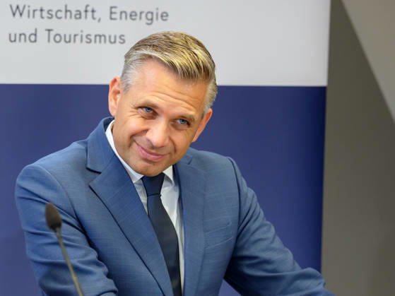 October 15, 2026: Press Conference at the BMLUK Federal Minister of Economy, Energy, and Tourism Wolfgang Hattmannsdorfer (ÖVP) on October 15, 2026, at the press conference on the federal government’s 2027 Renovation Initiative at the Federal Ministry of Agriculture and Forestry, Climate and Environmental Protection, Regions, and Water Management in Vienna, Vienna, Austria