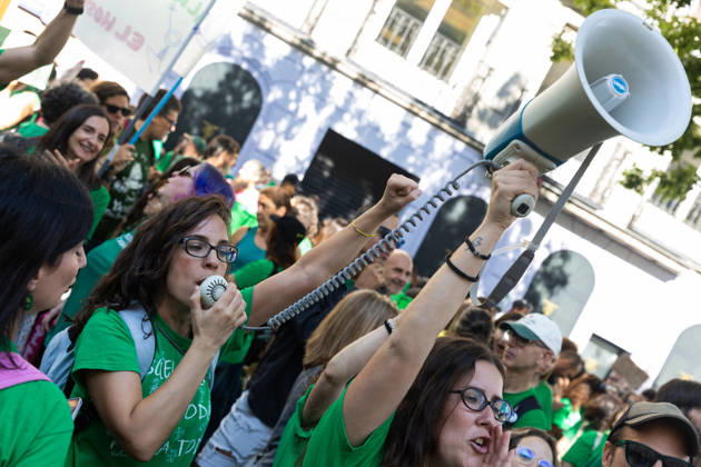 October 15, 2026, Madrid, Madrid, SPAIN: On the second day of an indefinite teachers strike, thousands of educators gathered in front of the Madrid regional Department of Education. They are demanding better working conditions and school facilities, as well as an increase in the public education budgetÃ¢â‚¬in contrast to the subsidies provided to private education. Madrid SPAIN  - ZUMAl221 20261015_zip_l221_002 Copyright: xIgnacioxLopezxIsasmendix