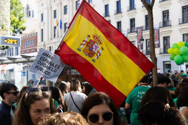 October 15, 2026, Madrid, Madrid, SPAIN: On the second day of an indefinite teachers strike, thousands of educators gathered in front of the Madrid regional Department of Education. They are demanding better working conditions and school facilities, as well as an increase in the public education budgetÃ¢â‚¬in contrast to the subsidies provided to private education. Madrid SPAIN  - ZUMAl221 20261015_zip_l221_006 Copyright: xIgnacioxLopezxIsasmendix