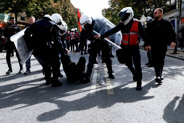 October 15, 2026, Tirana, AL: TIRANA, ALBANIA, OCTOBER 15, 2026: Students and other demonstrators take part in continuing anti-government protests in Tirana, demanding improved university conditions and the resignation of Prime Minister Edi Rama. Protesters clash with riot police as the unrest continues for a third consecutive day. Tirana AL - ZUMAq101 20261015_zna_q101_068 Copyright: xVlasovxSulajx