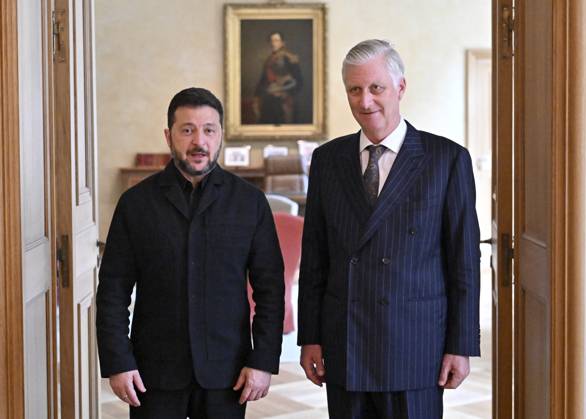 King Philippe Receives Zelensky BRUSSELS, BELGIUM - OCTOBER 15 : King Philippe receives Volodymyr Zelensky, President of Ukraine, in audience at the Royal Palace in Brussels. Brussels, Belgium, 15 10 2026 Brussels Belgium  Copyright: xBertxVanxDenxBrouckex
