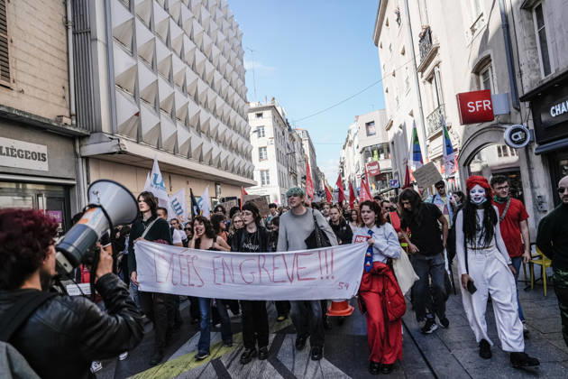 Student protests continue in Nancy NANCY, FRANCE - OCTOBER 15: Students march through the city center during a public demonstration in Nancy, France, on October 15, 2026. Students took to the streets to voice their demands regarding education and youth policies as part of ongoing mobilizations. Muhammed Said Tako Anadolu Nancy France. Editorial use only. Please get in touch for any other usage.  Copyright: x2026xAnadoluxMuhammedxSaidxTakox