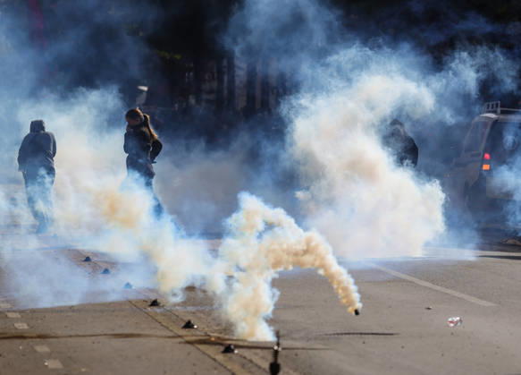 Violent protest of Students in Tirana, Albania Police use tear gas to disperse students in front of Education Ministry in Tirana, Albania, on October 15, 2026. Students are in the third day of their protest calling for better education conditions and the resignation of Prime Minister Edi Rama. Tirana Albania  Copyright: xMatrixxImages ArmandoxBabanix