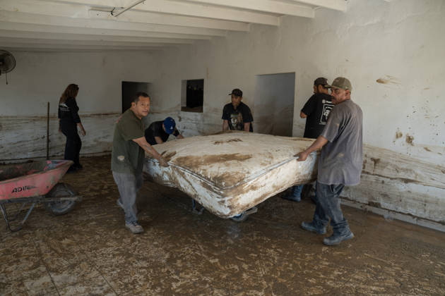 Tropical Storm Rachel leaves deadly flooding and damage in Ensen ENSENADA, MEXICO - OCTOBER 15: Residents of the Maneadero community clean mud and debris from their flooded homes following severe damage caused by Tropical Storm Rachel in Ensenada, Baja California, Mexico, on October 15, 2026. The storm damaged roadways and swept away vehicles across the region, claiming at least nine lives while search teams continue efforts to locate one missing person. Omar Martinez Anadolu Ensenada Mexico. Editorial use only. Please get in touch for any other usage.  Copyright: x2026xAnadoluxOmarxMartinezx