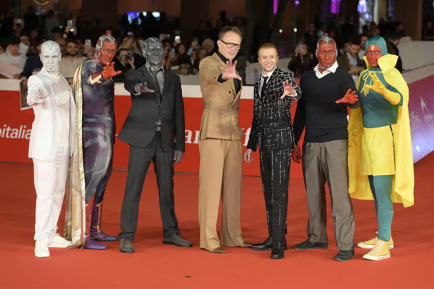October 15, 2026, Rome, Italy: Paul Bettany (l) and Ruaridh Mollica (r) accompanied by Marvel characters, attend the red carpet for the film Visionquest at the 2026 Rome Film Fest, held at the Auditorium Parco della Musica. Rome Italy - ZUMAs197 20261015_aaa_s197_498 Copyright: xMarioxCartellix