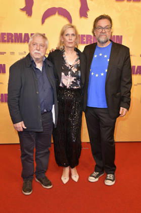 Wolf Biermann, Pamela Biermann, and Jens Meurer at the premiere of the documentary *Biermann* at Kino International in Berlin, October 15, 2026 Foto:xM.xBehrensx xFuturexImagex biermann_berlin_6057