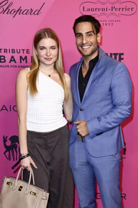Charlott Reschke and Timur Ülker at the Tribute to Bambi 2026 at Fotografiska Berlin, Berlin, October 15, 2026 Foto:xN.xKubelkax xFuturexImagex bambi_6038