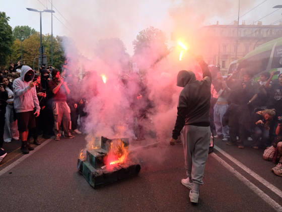 IPA89758526 - Turin, October 16, 2026: Student protests calling for funding for schools, not for war  Copyright: xCostantinoxSergix xCostantinoxSergix IPA89758526